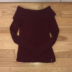 Off the shoulder thick sweater